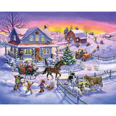 Pittura Diamante Decorazione Casa Paesaggio Innevato Babbo Natale & Pupazzo di Neve Ricamo Strass Punto Croce