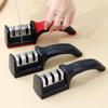 Rapid Professional Knife Sharpener Non-slip Kitchen Edc Accessories Base 3-stage Stone Handheld Sharpening Bar Gadget Knives