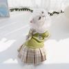 Knitted Cat Clothes Comfortable Design Dog Dress Thicken Pet JK Plaid Skirt  Small Medium Dogs
