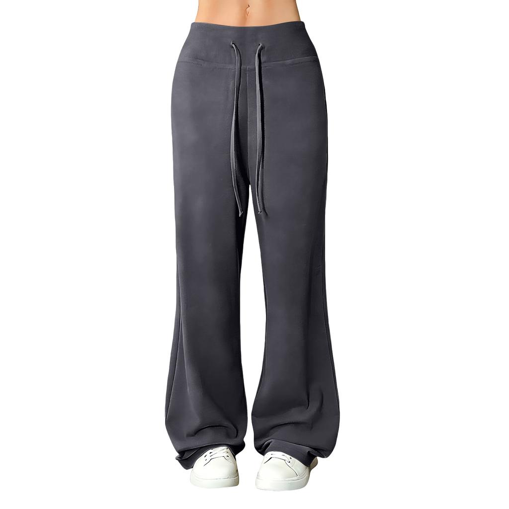 Kadın Bol Kesim Günlük İpli Elastik Bel Pantolon Rahat Bol Kesim Yoga Gevşek Pantolon
