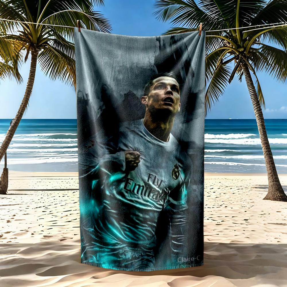 Cristiano Ronaldo Beach Towel Super Soft Microfiber Quickdry Fabric Comfortable Lightweight
