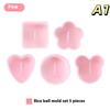 Cartoon Triangular Sushi Kit - 1Set Maker Sushi Mold Onigiri Rice Ball Food Press Japanese DIY Tools for Kitchen Bento