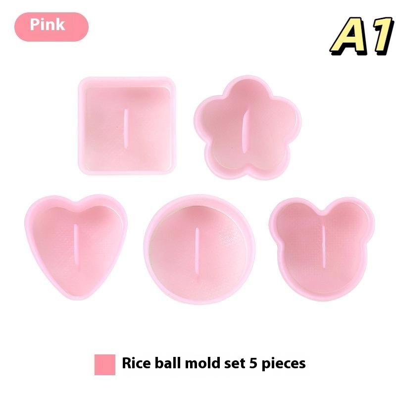Cartoon Triangular Sushi Kit - 1Set Maker Sushi Mold Onigiri Rice Ball Food Press Japanese DIY Tools for Kitchen Bento