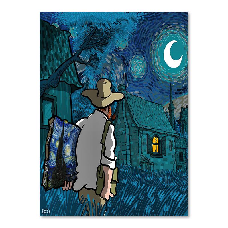 

Винтажный постер Ван Гога «Звездная ночь» золотой цветок картина маслом холст живопись эстетическая скандинавская настенная картина для домашнего декора 21x30cm No Framed