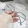 Polygon Brown Anti-Blue Light Myopia Glasses: Korean Style Face-Flattering Frames