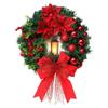 3D Christmas Wreath Door Decor With Berries Pinecones Red Balls Holiday Entrance Mantel Home Festive Display