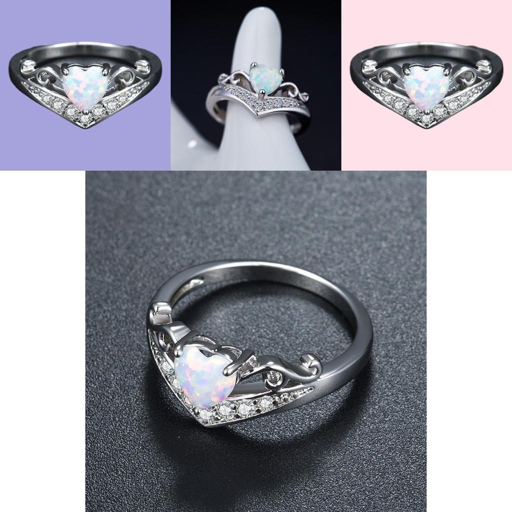 Creative European American Female Fashion Jewelry Heart-shaped Copper Ring Cy107