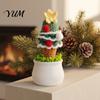 Soft Woolen Potted Plant Figures Hand Crochet Christmas Tree, Creative Knitted Plant, Mini Festive Interior Decorations for Home Cute Desktop