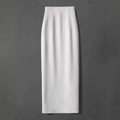 Pre-sale Women's Wool Blend High Waist Pencil Skirt with Back Slit
