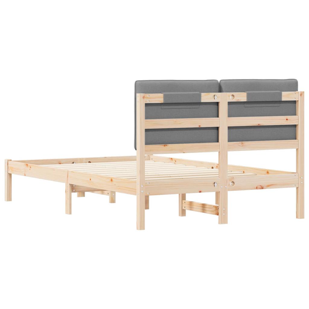 Bed Frame with Padded Headboard Light Grey 120 x 190 cm