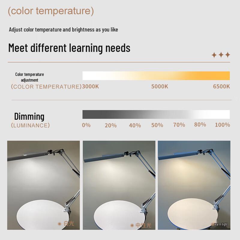 Oeny USB LED Folding Desk Lamp with Aluminum Clamp