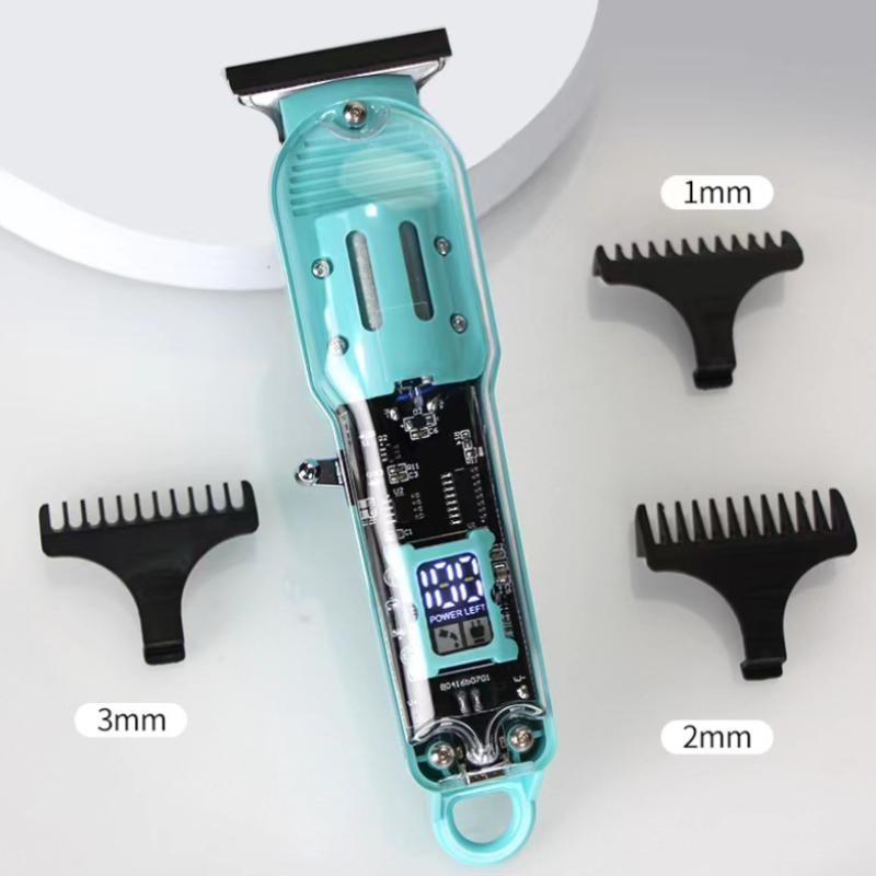 Electric Hair Trimmer Men'S Electric Shaver Trimmer Transparent Body Digital Display Professional Trimmer Usb Hair Cutting