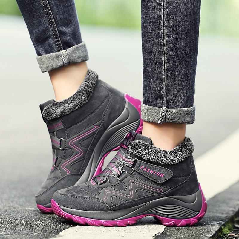 Hot sale autumn and winter thick-soled heightening women's shoes sports velvet warm cotton shoes fashionable versatile waterproof snow boots