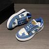 Damen Modische Sneaker Frühling Neu Denim Patchwork Schnürung Vorne Plateau Rutschfest Verschleißfest Flach Einzelne Schuhe
