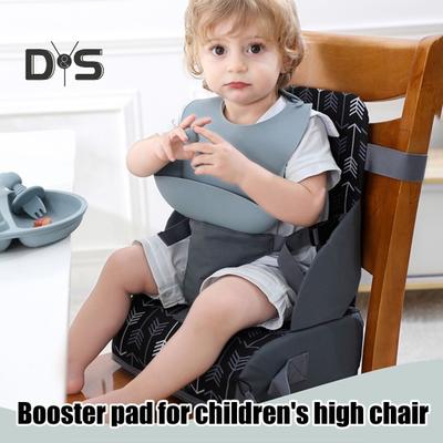 Toddler Booster Seat Breathable Kitchen Chair with Backrest Adjustable Straps And Cushion Support Portable Dining Table Heightening Seat for Family