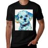 Small Dog Art Who Me Sharon Cummings Artist Tshirt Casual Everyday Short Sleeve Tshirt