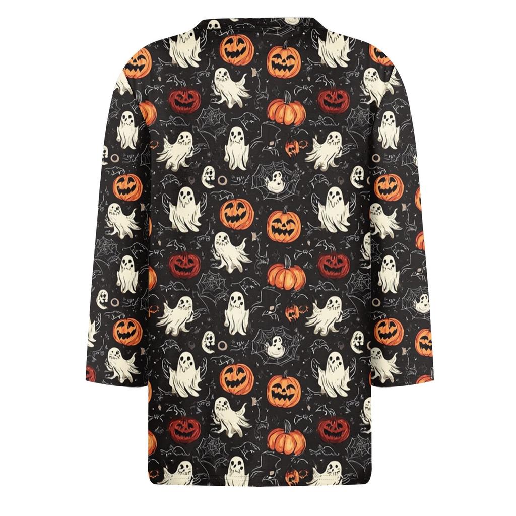 Women's Fashion Casual Round Neck 3/4 Sleeve Loose  Printed T-Shirt Ladies Top