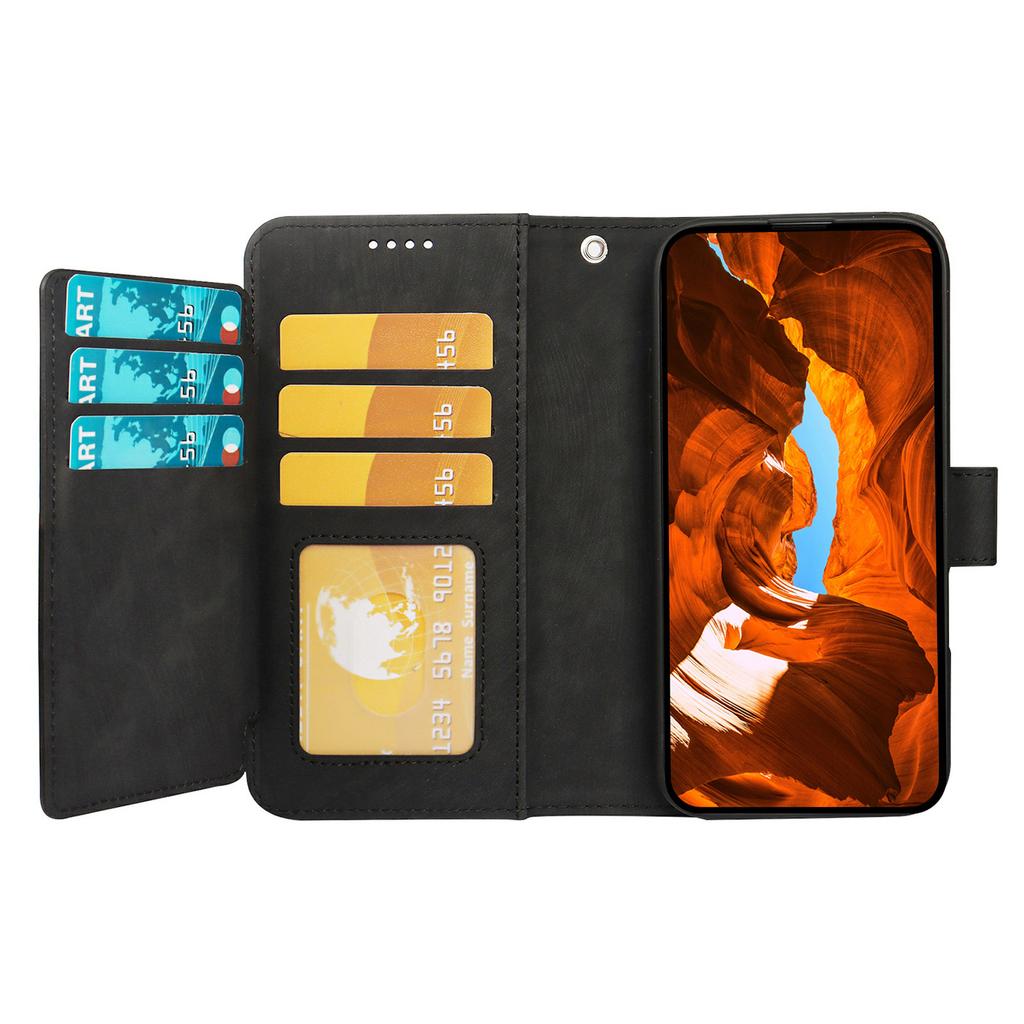For OnePlus Ace 5 Ultra 5G/Nord 5 5G Leather Case Line Pattern Wallet Phone Cover with 9 Card Slots