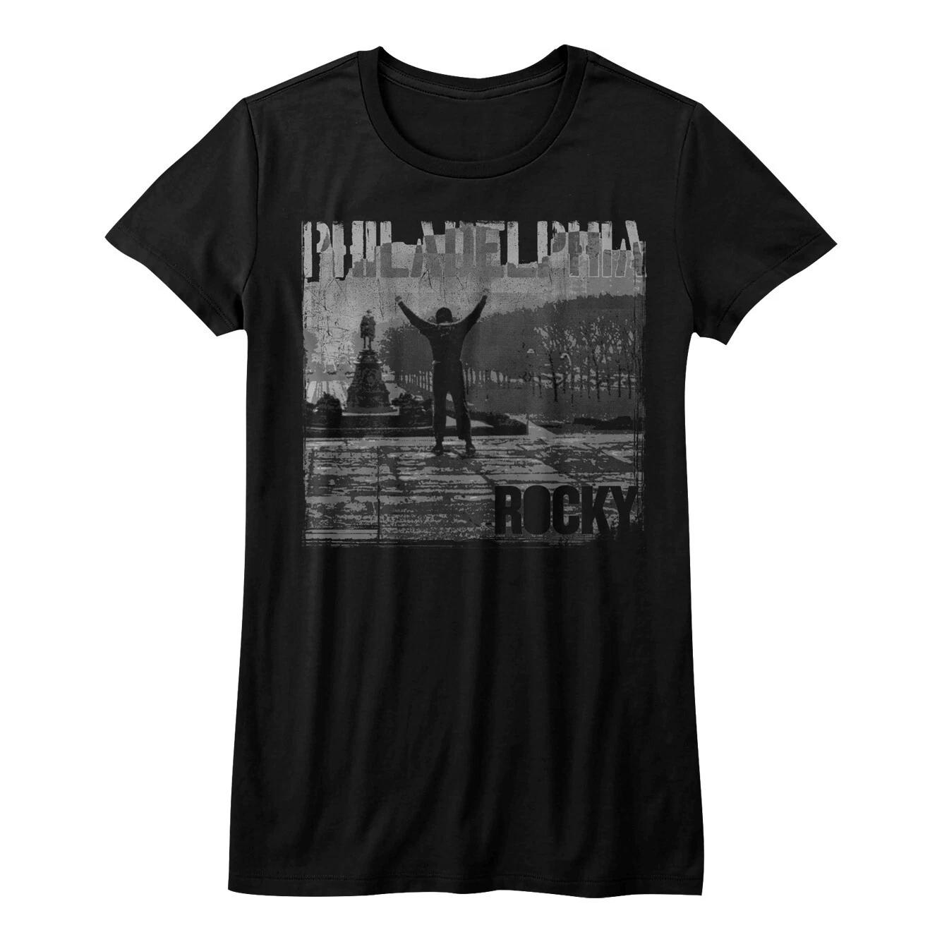 Rocky Movie Rocky Standing On Philadelphia Museum Steps Women s T Shirt 2XL