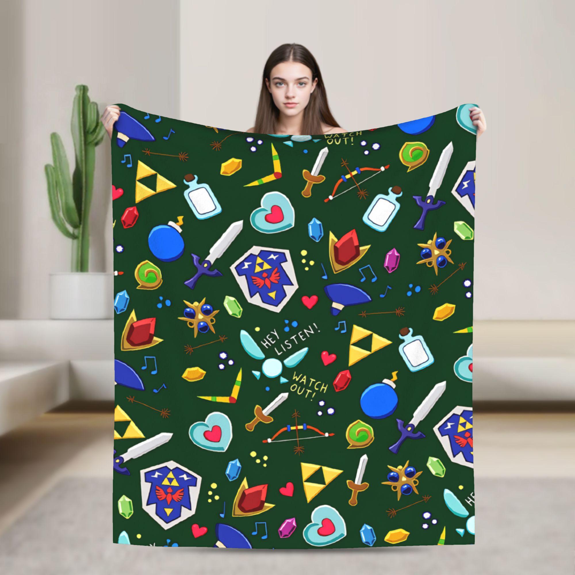 

Warm Soft Blanket Decorative Tears Of The Kingdom Z-Zeldas Throw Blanket Flannel Bedspread For Couch Chair Sofa Bed Cover 75cmx90cm