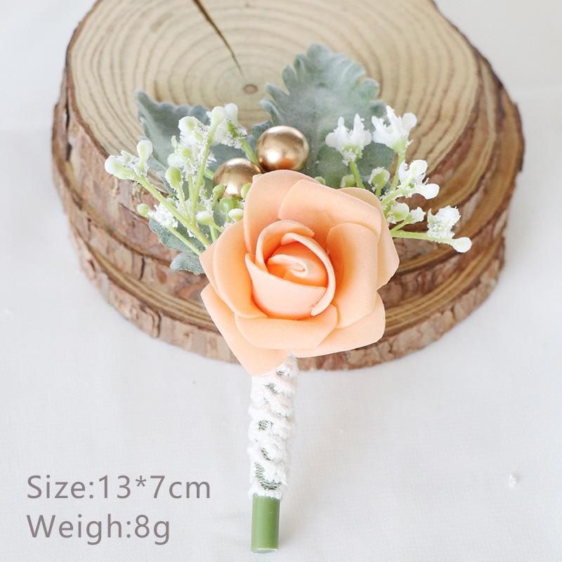 Flowers Wedding Corsage Pins White Pink Groom Men Wedding Witness Marriage Accessories Groom Boutonniere Wedding Classic Flower