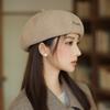 Autumn and Winter Hat Women's High Sense Versatile Beret Painter Hat Big Head Circumference Small Octagonal Hat