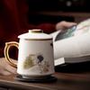 Handmade Dehua White Porcelain Tea Cup with Lid and Filter