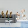 Resin Thinker And European Reindeer Statues Abstract Art Sculptures Tabletop Decorations for Office