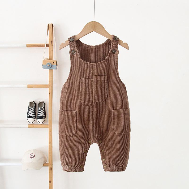 

Korean Style Corduroy Velvet Baby Overalls - Winter 2025 Collection for Ages 0-3, with Hidden Snaps Size 100 (Height 90cm)