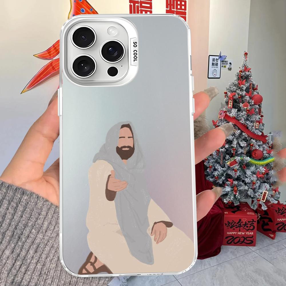 New Faith Christian Religious Jesus Clear Phone Case For iPhone 16 15 14 13 12 11ProMax X XR 87 Plus Matte Shockproof Back Cover