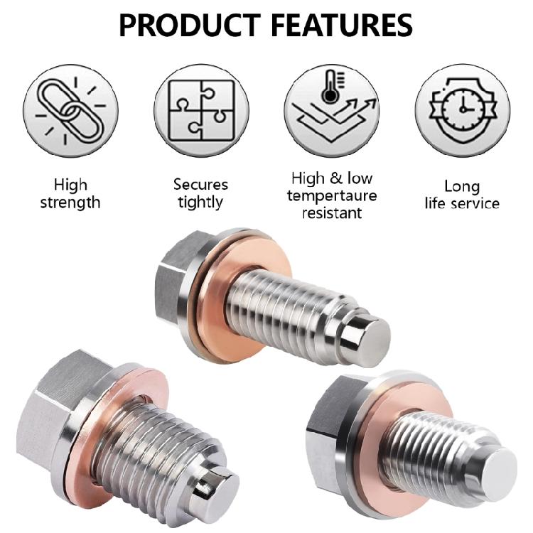 Magnetyczny Korek Oleju Samochód Motocykl Ulepszanie Konserwacji Silnika Pielęgnacja ze Stali Nierdzewnej M12x1.25/M12x1.75/M14x1.5