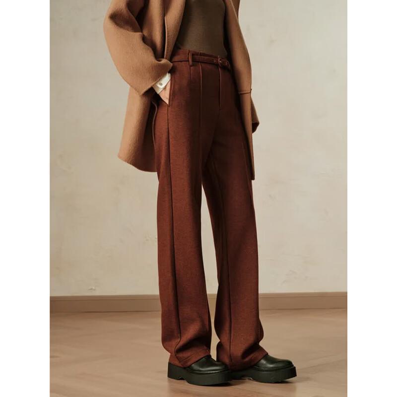 Women s Straight-Leg Business Casual Pants with Belt L