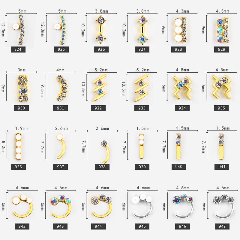 5pc/pack Nail Rhinestone 3D Acrylic Tips DIY Decoration Nail Art Manicure