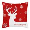 New Christmas Short Plush Pillow Cover Peach Skin Digital Printing Cushion Cover Christmas Snowman Pattern