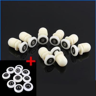8 teile/satz 19/23/25/27mm Kunststoff Partiality Glas Lager Rollen Für Schiebetür Pulley Räder Runner Duschkabine Spa Zimmer