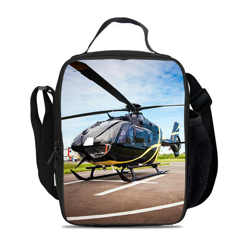 Helicopter Ice Bag Compact and Large Capacity New Mechanical Printed Campus Boys and Girls Best Birthday Gifts for School