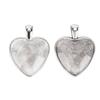 60pcs Pendant Trays Heart Shaped Pendant Setting Cabochon Base Setting with Glass Cabochon
