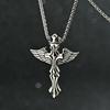 Herren Drachenflügel Anhänger Halskette Wikinger Kreuz Metalllegierung Gothic Schmuck Einzigartiges Geschenk für Ihn