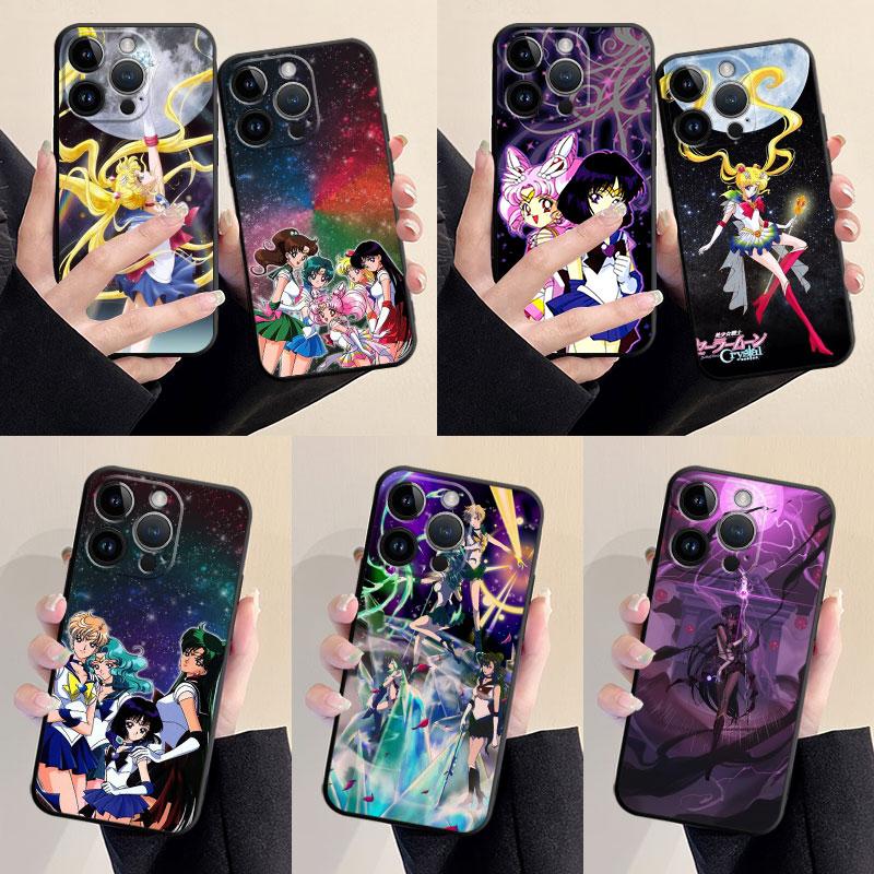 

Чехол Sailors Cool-Moons для Apple iPhone XR 7 13 Pro Max 8 11 XS X 6s SE 12 Mini 14 Plus 13Mini XS Max 6, силиконовый чехол