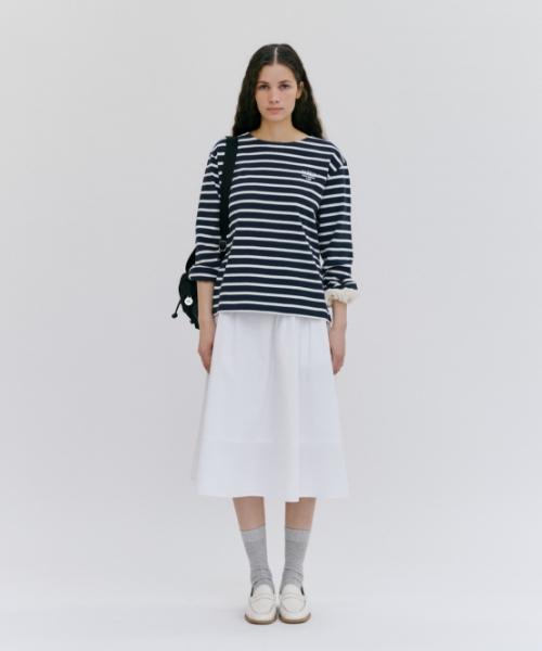 Depound Striped Round Neck T-Shirt [Navy]