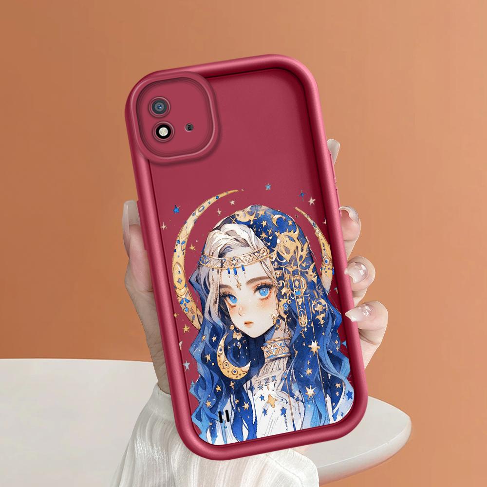 Soft Silicone Square Ladder Printing Pattern Phone Casing Full Cover Camera Shockproof Protection Rubber Case for OPPO Realme