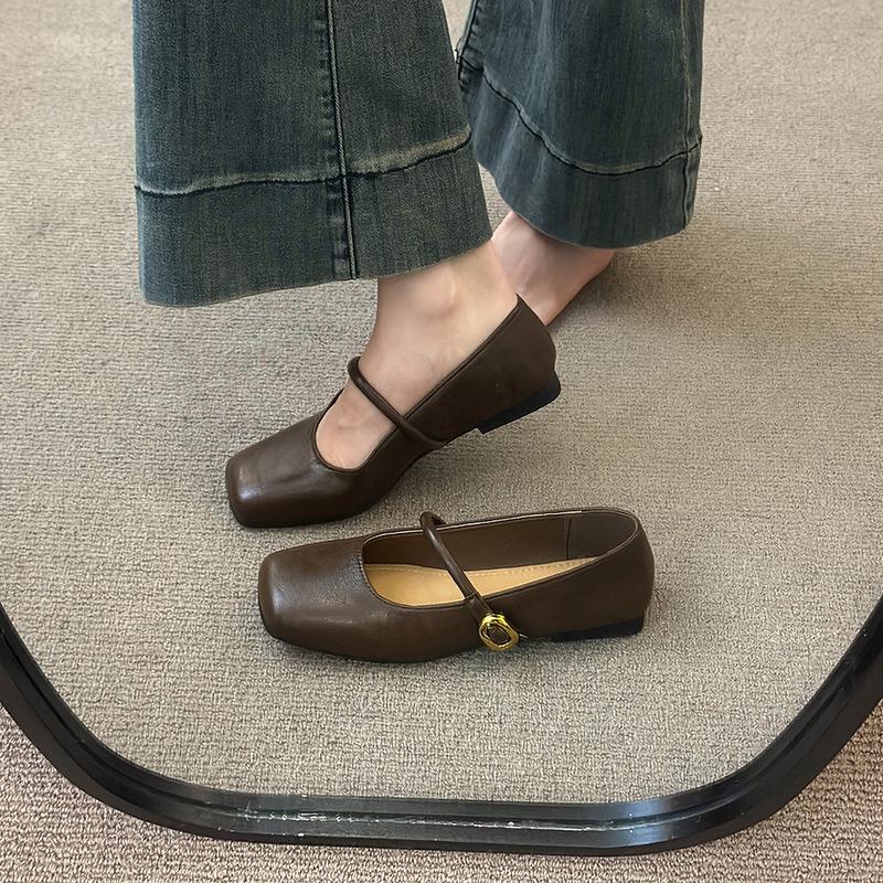 Flat Mary Jane women's shoes single shoes women's new spring gentle evening shoes with skirts small leather shoes