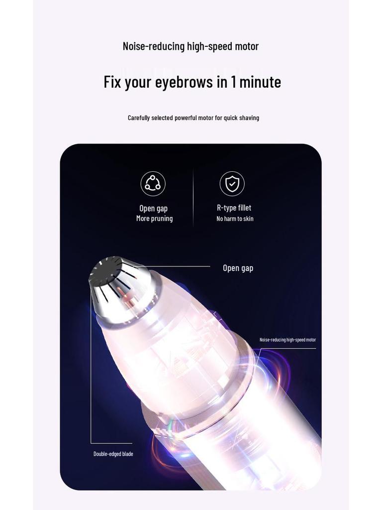 Rechargeable Portable Eyebrow Trimmer Pen: Compact Hair Removal Device for Eyebrows