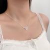 Elegante Collana con Perle d'Argento e Zaffiri - Catena per Clavicola Anti-Sbiadimento, Versatile per Donna