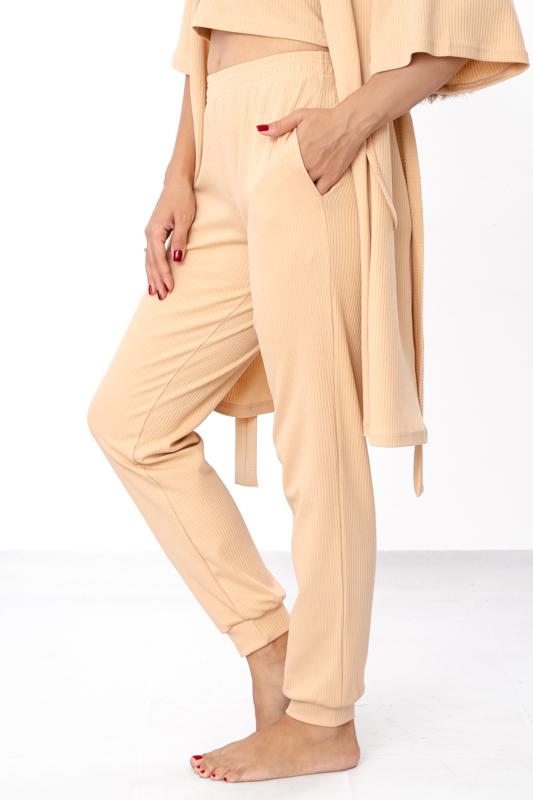 Set – Women's Relax Fit Homewear Robe + Top + Pants, Practical Design, Any Season, 8449-050 HC