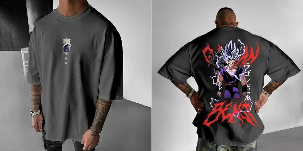 2026 Fashion Dragon Ball Summer Mens Tshirt Japanese Anime Beast Gohan 3D Printed Y2K Harajuku Boys Trendy Short Sleeve