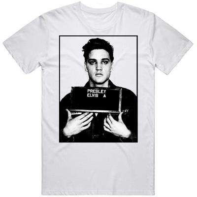 Elvis Famosa Foto segnaletica Icona Leggendaria Presley Fan Maglietta