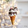6Pcs Cute Christmas Tree Hanging Decorations Gingerbread-Themed Cookie Ornaments Christmas Kitchen Decor Home New Year 2025