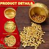 Golden Treasure Basin with 400pcs Ingot Yuan Bao Good Luck Wealth Prosperity Figurine for Home Office Decor Housewarming Gift
