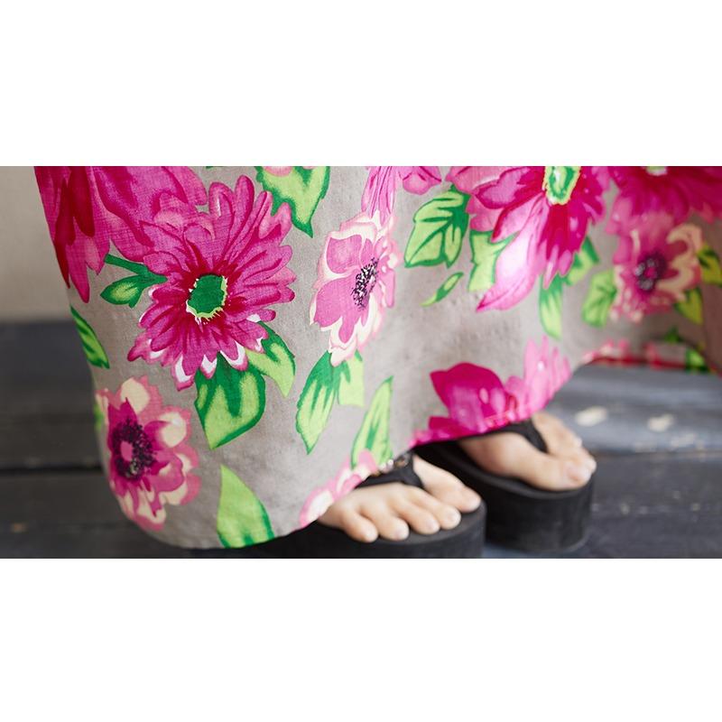 DIMANAF New 2025 Women Plus Size Spring Dress Vintage Floral Loose Basic Elegant Long Dress Cotton Casual